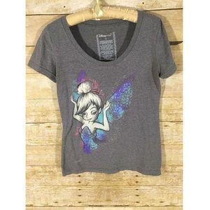 Disney Womens Tinker Bell Scoop Neck T-shirt Sz S